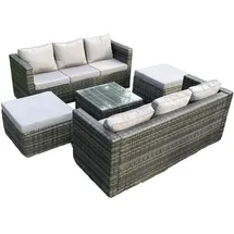fimous Gartenlounge-Set 8-tlg. Dunkelgrau