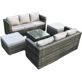 fimous Gartenlounge-Set 8-tlg. Dunkelgrau