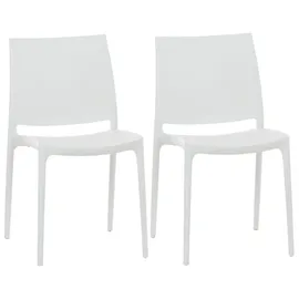 CLP Maya Gartenstuhl-Set 44 x 50 x 81 cm weiß 2 St.