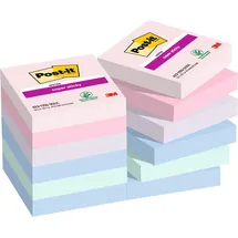 Post-it Super Sticky Notes Soulful Collection Haftnotizen extrastark farbsortiert, 12 Blöcke