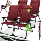 Kesser KESSER® 2er Set Gartenstuhl Hochlehner Alu Klappstuhl 7-Fach Verstellbar mit Armlehnen Atmungsaktiv klappbar Campingstuhl Balkonstuhl Klappsessel Garten Terrasse