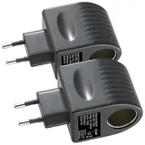 Revolt 2er-Set Mini-Spannungswandler, 230/12 V, 1.000 mA, 12 W, Steckversion