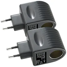 Revolt 2er-Set Mini-Spannungswandler, 230/12 V, 1.000 mA, 12 W, Steckversion