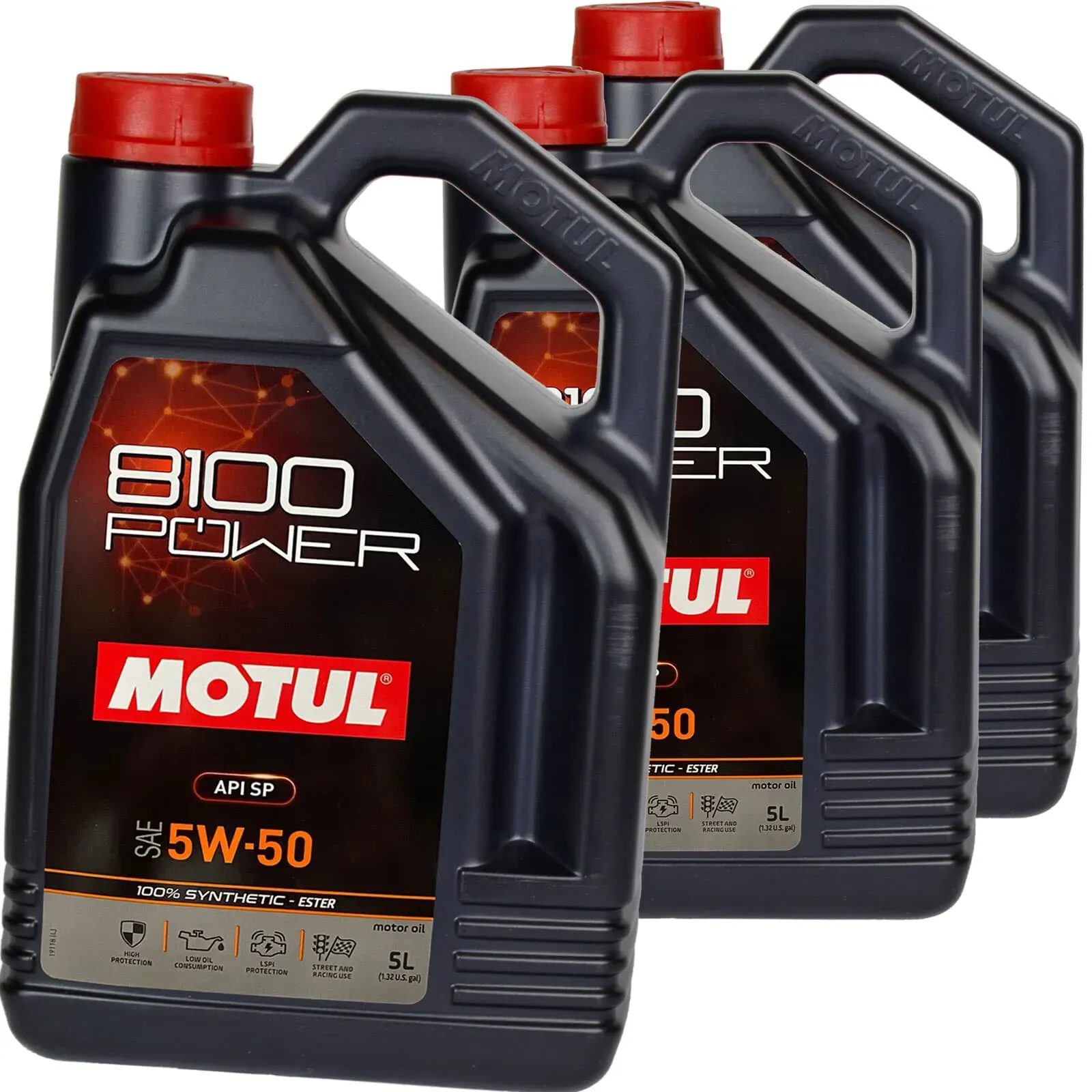 3x5 L Motul 8100 Power 5w50 Motoröl Synthetisch Passend Für Ford Wss M2c 931 C: Motul 8100 Power 5w-50 High Performance - Ester-motorenöl, Inspiriert