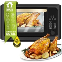 TurboTronic by Z-Line Minibackofen Digitaler XXL Power Airfryer, 24 Liter, Dörrgerät ab 25°C, mit Pommes Korb, Heissluftofen, Konvektionsofen grau