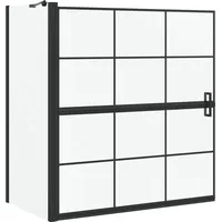 vidaXL Bad-Duschschirm Schwarz und Transparent 116 x 68 x 128 cm