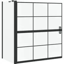 vidaXL Bad-Duschschirm Schwarz und Transparent 116 x 68 x 128 cm