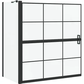 vidaXL Bad-Duschschirm Schwarz und Transparent 116 x 68 x 128 cm