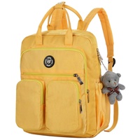 ECOSWAY Damen-Rucksack mit mehreren Taschen, großes Fassungsvermögen, wasserdicht, Studenten-Stil, multifunktionaler Rucksack für Outdoor, Reisen, Schule, gelb (Gelb) - B071610A5