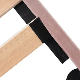 lanki international gmbh Jugendbett Odikalo 90 x 140 cm Samt beige rosa