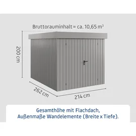 EcoStar Gerätehaus 2,37 x 2,78 m Graualuminium