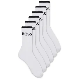 Boss 6er Pack Businesssocken Stripe CC Weiß 39-42