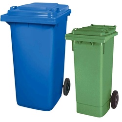 BRB Set mit 1x DIN Mülltonne 80 Liter grün und 1x DIN Mülltonne 240 Liter blau