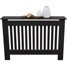 ECD Germany Heizkörperverkleidung Landhausstil 112x19x82 cm Schwarz