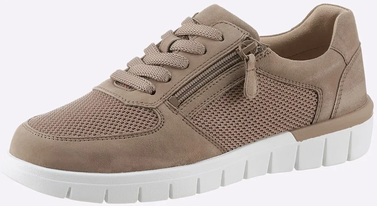 Sneaker CAPRICE, Damen, Gr. 41, braun (schoko), Veloursleder, Schuhe Sneaker