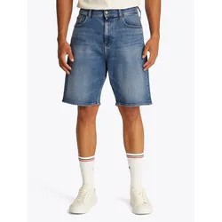 Jeansshorts TOMMY JEANS "Isaac Relaxed Tapered", Herren, Gr. 31, N-Gr, blau (denim medium), Denim/Jeans, Obermaterial: 99% Baumwolle, 1% Elasthan, casual, relaxed fit, Jeans