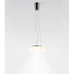 serien lighting Curling S Pendelleuchte mit Rope Stahlseilabhängung warmweiß (3000 K) | Glasschirm opal
