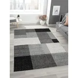 Mia's Teppiche "Mosaix - Moderner Dichter Kurzflor Teppich für Wohn- und Schlafzimmer, mit Konturenschnitt, Geometrischen Mustern, Kariert, in Grau, 160 x 220 cm