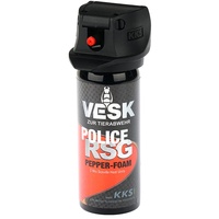 Pfefferspray VESK Police RSG Foam Schaum 50ml Sprühkopf mit Federdeckelkappe geschützt - hochwertiges Tierabwehrspray zur Selbstverteidigung