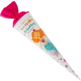 Goldbuch Schultüte 70cm für Mädchen, Zuckertüte mit Motiv Fräulein Meer, Geschenktüte aus Lackkarton mit Filzverschluss, zur Einschulung und Schulanfang, Meerjungfrau Tüte ca. 70x 19cm