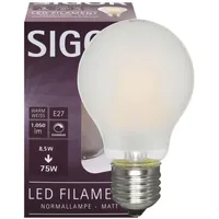 Sigor Filament-LED-Lampe AGL-Form matt E27/230V 9W, 1.055 lm
