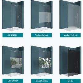 mai & mai Duschwand Walk-In-Dusche 120 x 200 cm ESG-Sicherheitsglas NANO BRAM3 Bremen2K
