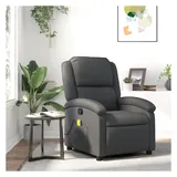 vidaXL Massagesessel Grau Leder 56,7 x 99,5 x 74,8 cm Grau mit Fernbedienung
