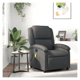vidaXL Massagesessel Grau Leder 56,7 x 99,5 x 74,8 cm Grau mit Fernbedienung