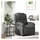 vidaXL Massagesessel Grau Leder 56,7 x 99,5 x 74,8 cm Grau mit Fernbedienung