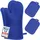 MILCEA Ofenhandschuhe Topflappen Topfhandschuhe 4er Set - Ofenhandschuhe Hitzebestaendig bis 300°C, Rutschschutz, Verlängern, Weich, Backhandschuhe Kochhandschuhe Oven Gloves, Blau