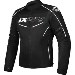 Ixon Flicker Motorrad Textiljacke, schwarz-weiss, Größe M für Männer