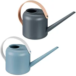 Relaxdays Gießkanne Zimmerpflanzen, 2er Set, 1,7 l, Kunststoff, Blumengießkanne für Zimmerpflanzen, langer Hals, bunt