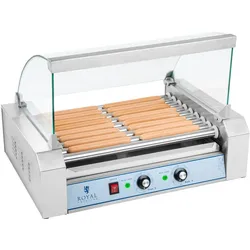 Royal Catering Hot Dog Grill - 9 Rollen - Edelstahl