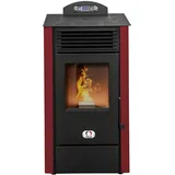 STUFE A PELLET ITALIA California 8 KW WiFi | Pelletöfen Effizienz 91% Heizt 70m2 Autonomie 20 Std. Programmierbar WiFi-Steuerung 5 Geschwindigkeiten und Kräfte Kompaktes Design 24 M Garantie Rot