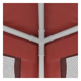 vidaXL Partyzelt mit 4 Mesh-Seitenwänden Rot 3x3 m HDPE