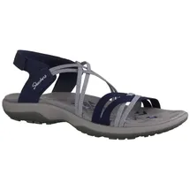 SKECHERS Damen Reggae Slim Takes Two Sandals, Navy Gore/Durabuck/White Trim, 41