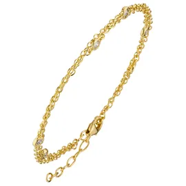 Jobo 2-reihig Armband goldfarben 21 cm