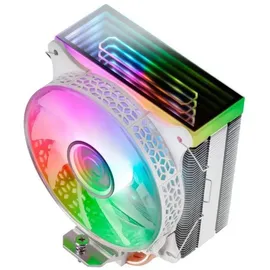 Mars Gaming MCPU-VR Weiß, CPU Kühlkörper, Dual Infinity Mirror ARGB, 4 HCT Heatpipes, 180W TDP, Ultra-quiet PWM 12cm Lüfter