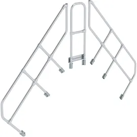 Günzburger MUNK zweiter Handlauf Aluminium-Überstieg stationär/fahrbar 45° 6 Stufen