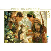 Calvendo Puzzle Ein Motiv aus dem Kalender "Bücher, Liebe und ein kleiner Hund" 1000 Teile Lege-Größe 64x48cm Foto-Puzzle für glückliche Stunden