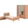 Musterring Schlafzimmer-Set Sorrent, Kleiderschrank, Bett & Nachtkommoden, teilmassiv Eiche, (2er-Set Nachtschränke, Drehtürenschrank 200 cm, Bett 100x200 cm), Schrank mit Türen und Schubkästen, Bett mit Stollfuß, teilmassiv braun
