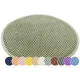 1/2er Set Rund Sitzkissen Kordsamt Rund Stuhlkissen Polster Auflage Kissen, Stuhlauflage rutschfest Sitzpolster für Haus & Garten Büro (Grün,30x30cm (1er-Pack))