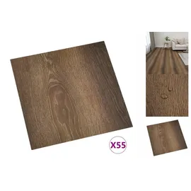 vidaXL PVC-Fliesen Selbstklebend 55 Stk. 5,11 m2 Braun