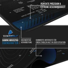 CSL Gaming Mauspad XXL Weltkarte schwarz/blau