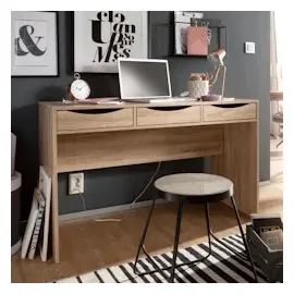 FineBuy Schreibtisch MASSA Eiche / Grau