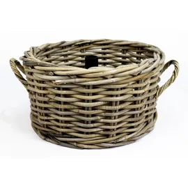 Van der Leeden Schirmständer Rattan Ø 48 cm Grau