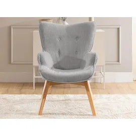 s-style möbel Lounge-Sessel Lenari Cordstoff 71 x 96 x 86 cm Grau