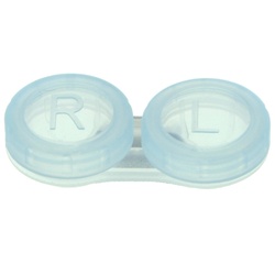 Kontaktlinsenbehälter transparent blau