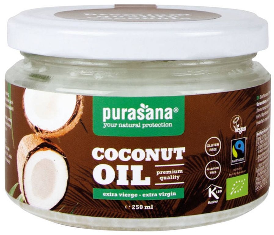Purasana Huile de noix de coco extra vierge Fair Trade 250 ml huile