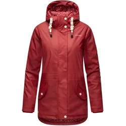 NAVAHOO Damen Warmer Regenjacke Wasserdichter Regenmantel mit Kapuze Oceans Heart